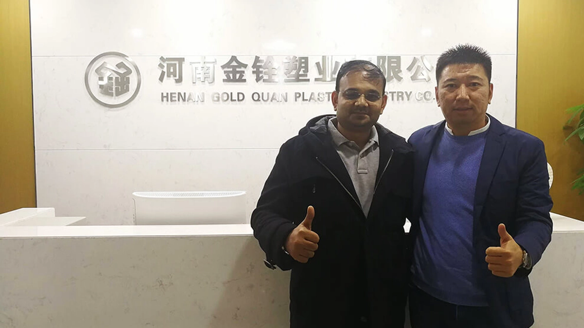 India visit JINQUAN plastic pipe factory